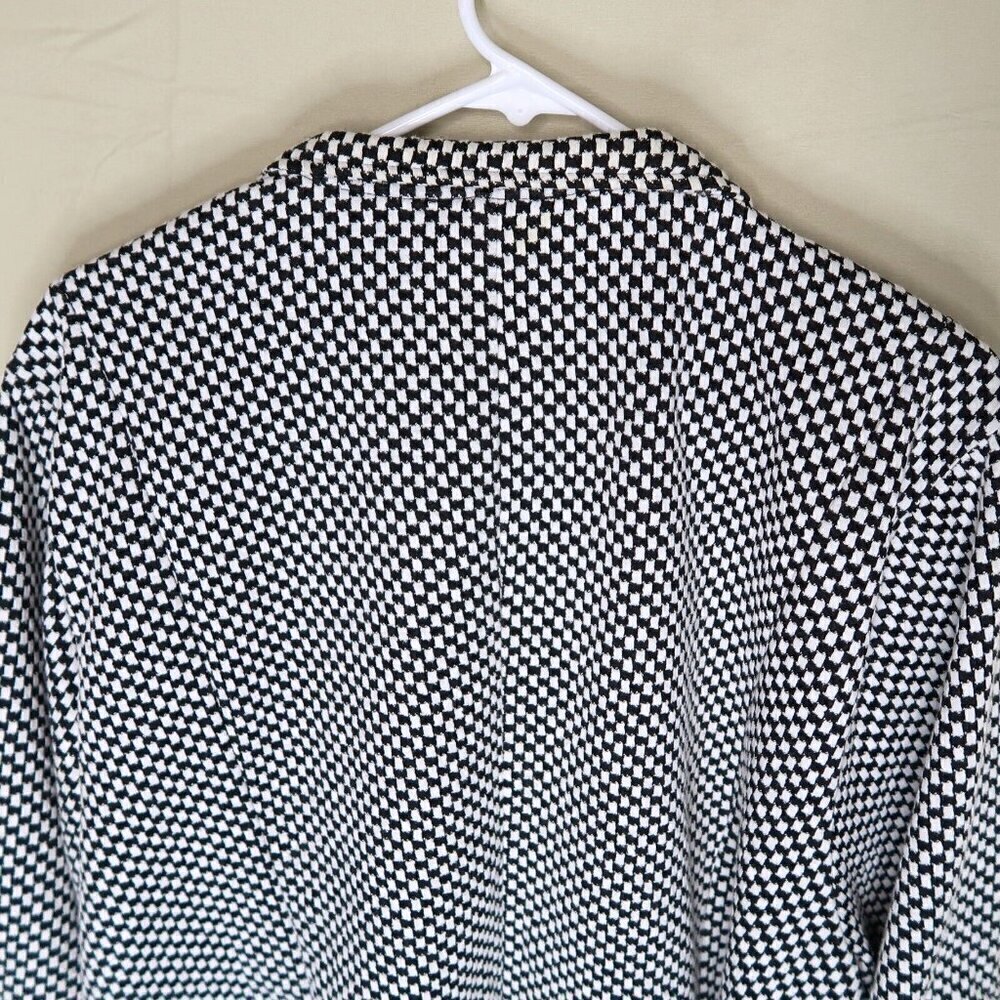 Torrid Zip Up Knit Jacket Black and White Checker 3/4 Ruched Sleeves Women's 4X - Picture 7 of 11